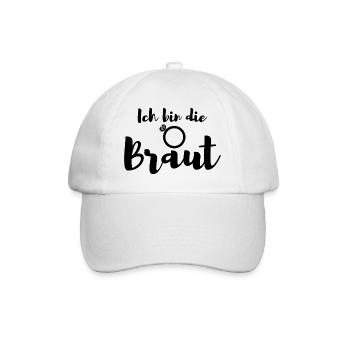 Braut Hochzeit Ring JGA Geschenk - Baseballkappe - Weiß/Weiß - Vorne