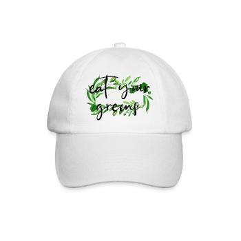 eat your greens Légumes vert Écriture - Casquette classique - blanc/blanc - Devant
