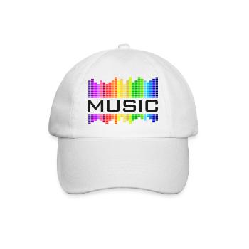 Music Musik Equalizer Regenbogen bunte Welt tanzen - Baseballkappe - Weiß/Weiß - Vorne
