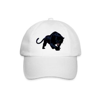 Schwarzer Panther oder Jaguar Wildkatze - Baseballkappe - Weiß/Weiß - Vorne