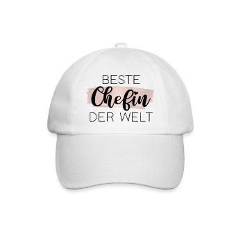 Beste Chefin der Welt - Baseballkappe - Weiß/Weiß - Vorne