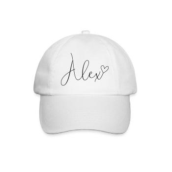 Alex Nom Prénom Filles Garçons - Casquette classique - blanc/blanc - Devant
