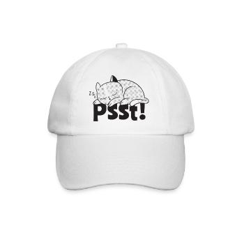 Psst! Le chat paresseux dort - Casquette classique - blanc/blanc - Devant