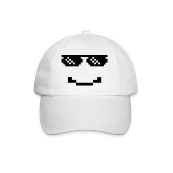 Retro Smiley Pixel Sonnenbrille - Baseballkappe - Weiß/Weiß - Vorne