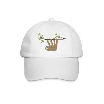 Sloth hanging around - Baseball Cap - white/white - Front