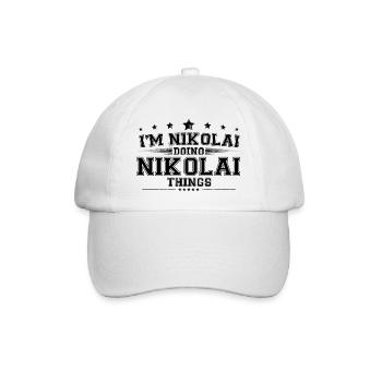i’m Nikolai doing Nikolai things - Baseball Cap - white/white - Front