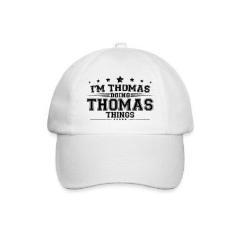 Je suis Thomas en train de faire des choses Thomas - Casquette classique - blanc/blanc - Devant