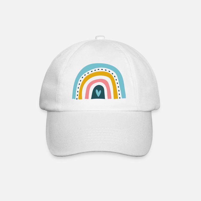 Rainbow with heart - Baseball Cap - white/white