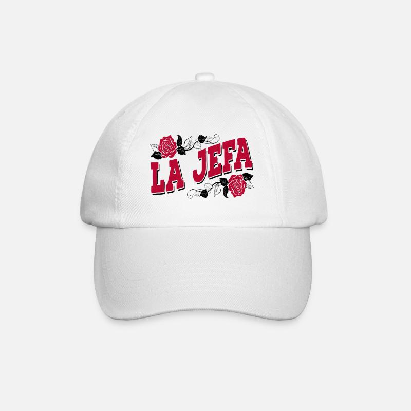 La Jefa Lustiger spanischer Boss Babe Spruch - Baseballkappe - Weiß/Weiß