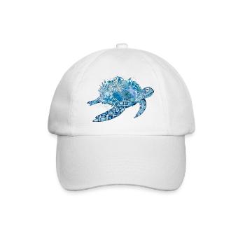 tortue bleue imaginative avec des coraux - Casquette classique - blanc/blanc - Devant