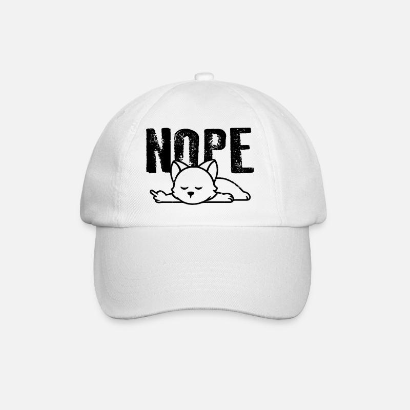 NOPE Chat avec majeur Fun Drôles de chats - Casquette classique - blanc/blanc