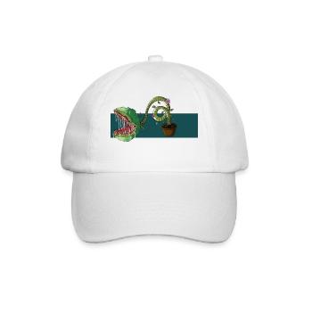 carnivorous plant - Baseball Cap - white/white - Front
