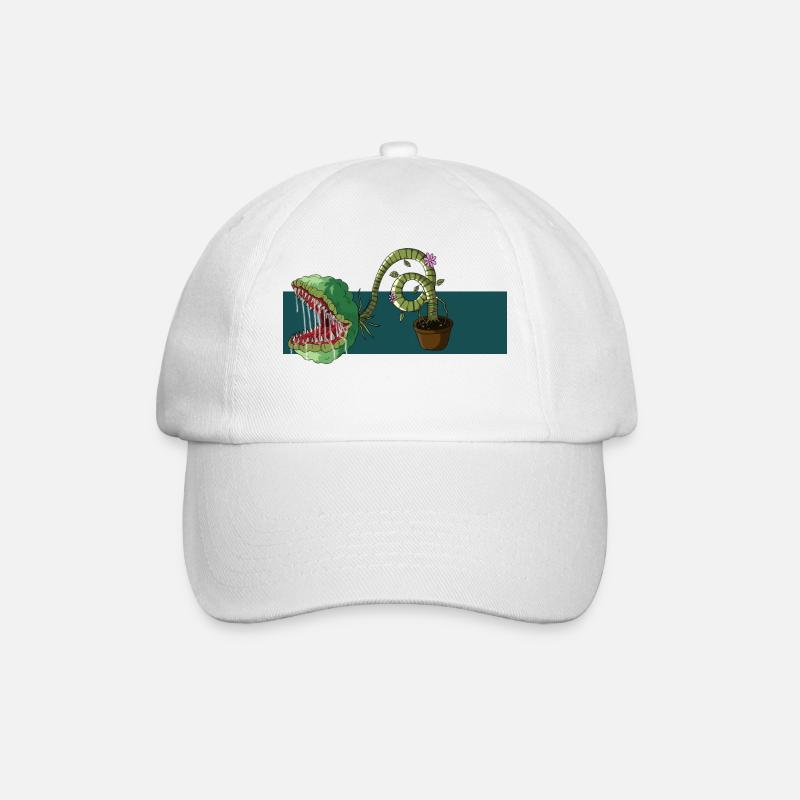 carnivorous plant - Baseball Cap - white/white