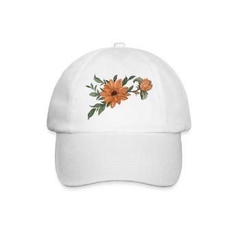 Flower Orange with Bud - Baseball Cap - white/white - Front