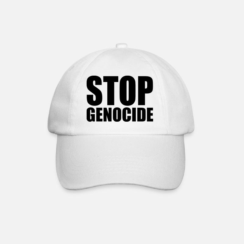 Stop genocide - Baseballkappe - Weiß/Weiß