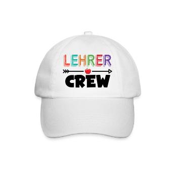Lehrer Shirt Crew Einschulung Geschenk Erzieher - Baseballkappe - Weiß/Weiß - Vorne