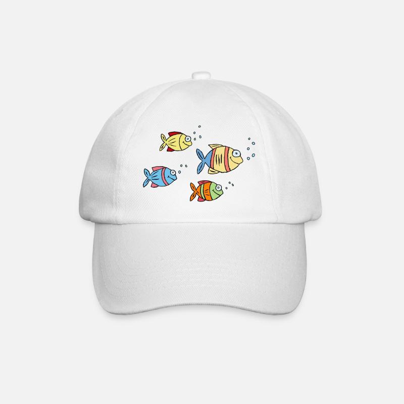 coloré poisson eau mer graffiti dessin d’enfants - Casquette classique - blanc/blanc