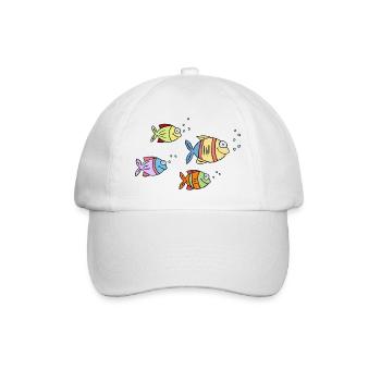 colorful fish water sea graffiti children's drawing - Baseball Cap - white/white - Front
