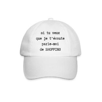 parle moi de shopping - Casquette classique - blanc/blanc - Devant