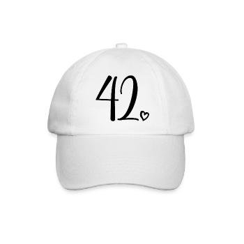 Cute Number 42, 42 Years Old, 42nd Birthday Gift - Baseball Cap - white/white - Front