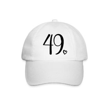 Cute Number 49, 49 Years Old, 49th Birthday Gift - Baseball Cap - white/white - Front
