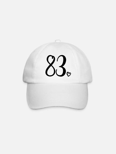 Süße Nummer 83, 83 Jahre alt, Geschenk zum 83. Geburtstag - Baseballkappe - Weiß/Weiß