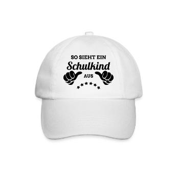 So sieht ein Schulkind aus | Einschulung 1. Klasse - Baseballkappe - Weiß/Weiß - Vorne