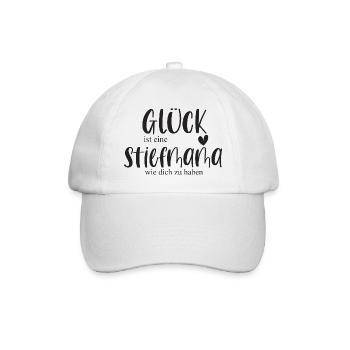 Mama Stiefmama Bonusmama Familie Geschenk Glück - Baseballkappe - Weiß/Weiß - Vorne