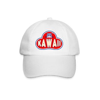 Vintage Chat Japonais « Kawaii » Anime Graphique - Casquette classique - blanc/blanc - Devant