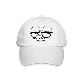 Augen verdrehen Cartoon genervt - Baseballkappe - Weiß/Weiß - Vorne