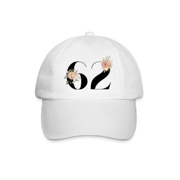 Blumen zum 62. Jahrestag (Geschenk von 62 Jahren) - Baseballkappe - Weiß/Weiß - Vorne