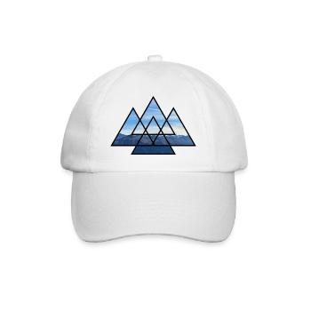 T-Shirt Triangles Alpes Randonnée en montagne Nature Cadeau - Casquette classique - blanc/blanc - Devant