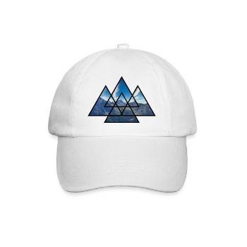 T-Shirt Triangles Alpes Randonnée en montagne Nature Cadeau - Casquette classique - blanc/blanc - Devant