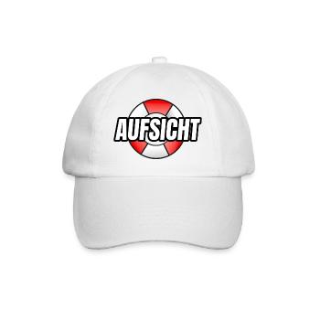Aufsicht Schriftzug mit Rettungsring - Baseballkappe - Weiß/Weiß - Vorne