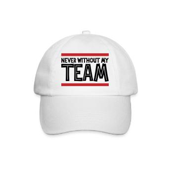 Never without my Team | Colors can be changed - Baseball Cap - white/white - Front