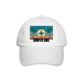 Surfer Girl Planche de surf Surfing Idée cadeau - Casquette classique - blanc/blanc - Devant