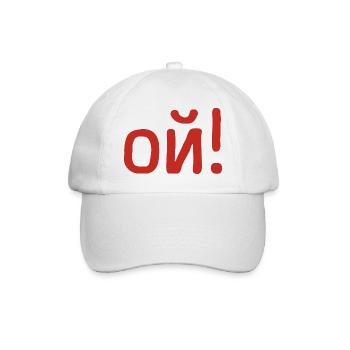 Oh Oh Saying in Russian Russak Russia Costume - Baseball Cap - white/white - Front