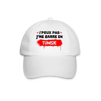je peux pas je me barre en Tunisie - Casquette classique - blanc/blanc - Devant