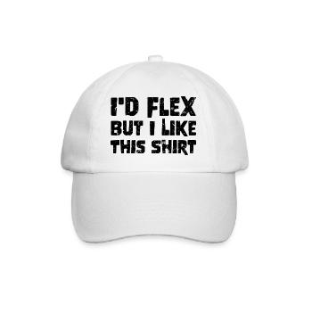 Ironic Funny grunge Id Flex But I Like This - Baseballkappe - Weiß/Weiß - Vorne
