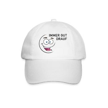 Immer gut drauf | smiley - Baseballkappe - Weiß/Weiß - Vorne