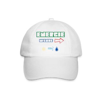 Energiewende jetzt! Erneuerbare Energie Statement - Baseballkappe - Weiß/Weiß - Vorne