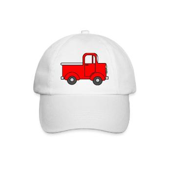 Cheerful truck red, toy car - Baseball Cap - white/white - Front