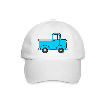 Cheerful truck blue, toy car as lo - Baseball Cap - white/white - Front