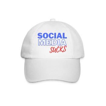 Social Media Sucks - Baseball Cap - white/white - Front