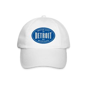 Detroit Motor City Vintage Abzeichen - Baseballkappe - Weiß/Weiß - Vorne