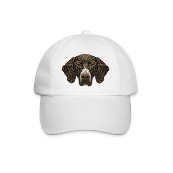 Visage pointeur allemand à poil court - Casquette classique - blanc/blanc - Devant