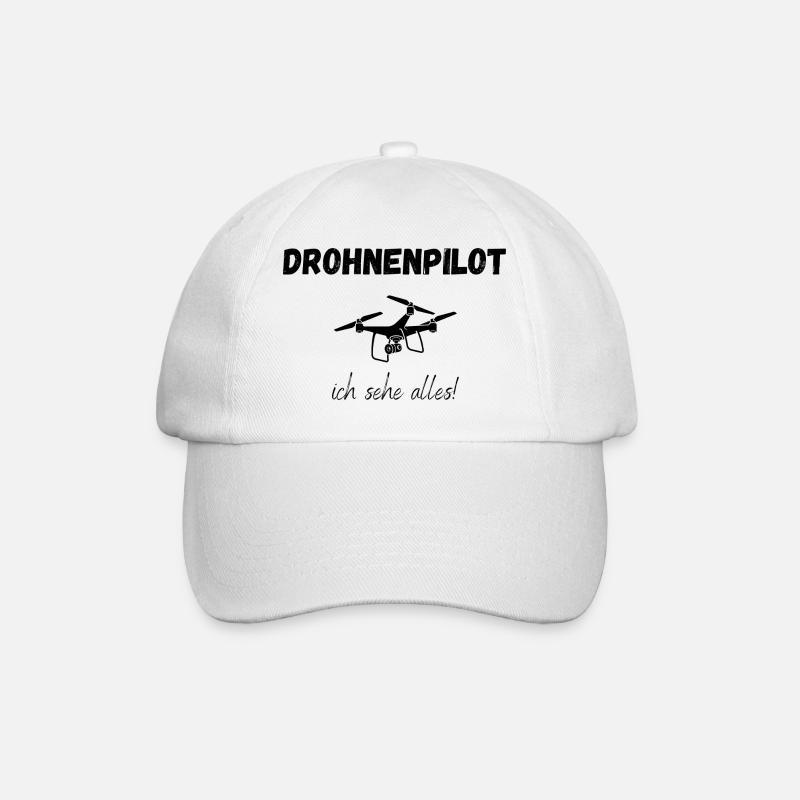 Drohnenpilot - Ich sehe alles! - Baseballkappe - Weiß/Weiß