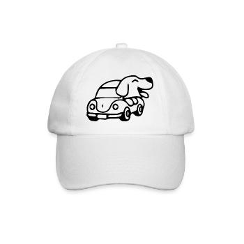 dog driving - Baseballkappe - Weiß/Weiß - Vorne