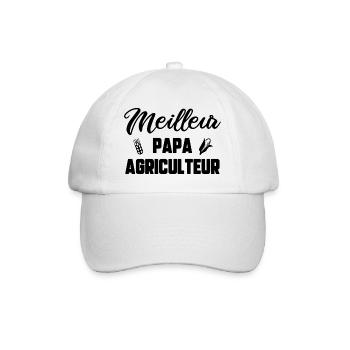 Meilleur papa agriculteur - Casquette classique - blanc/blanc - Devant