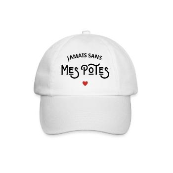 Jamais sans mes potes - Casquette classique - blanc/blanc - Devant